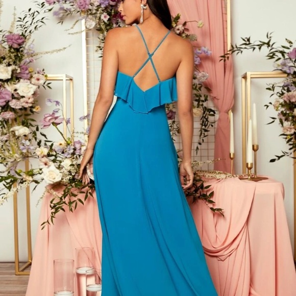 Blue guest long dress - - Picture 2 of 5